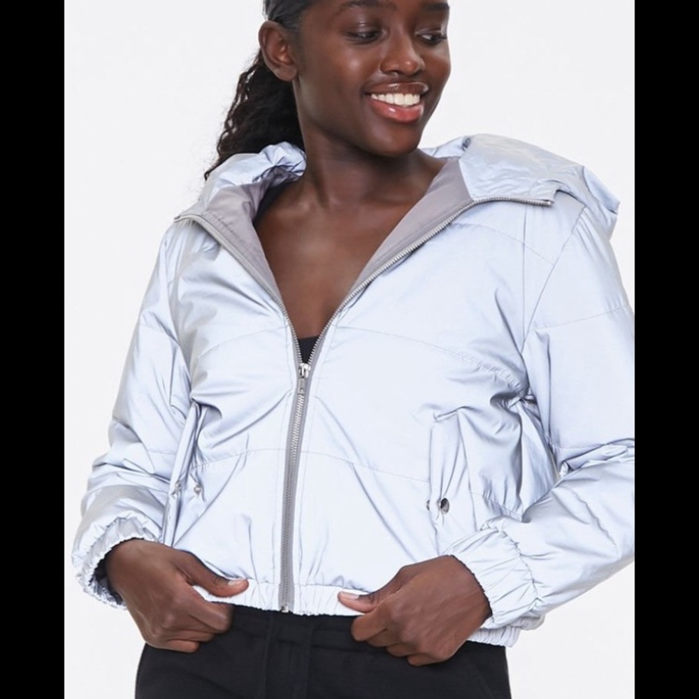 *NWOT* Reflective Zip-Up Windbreaker coat